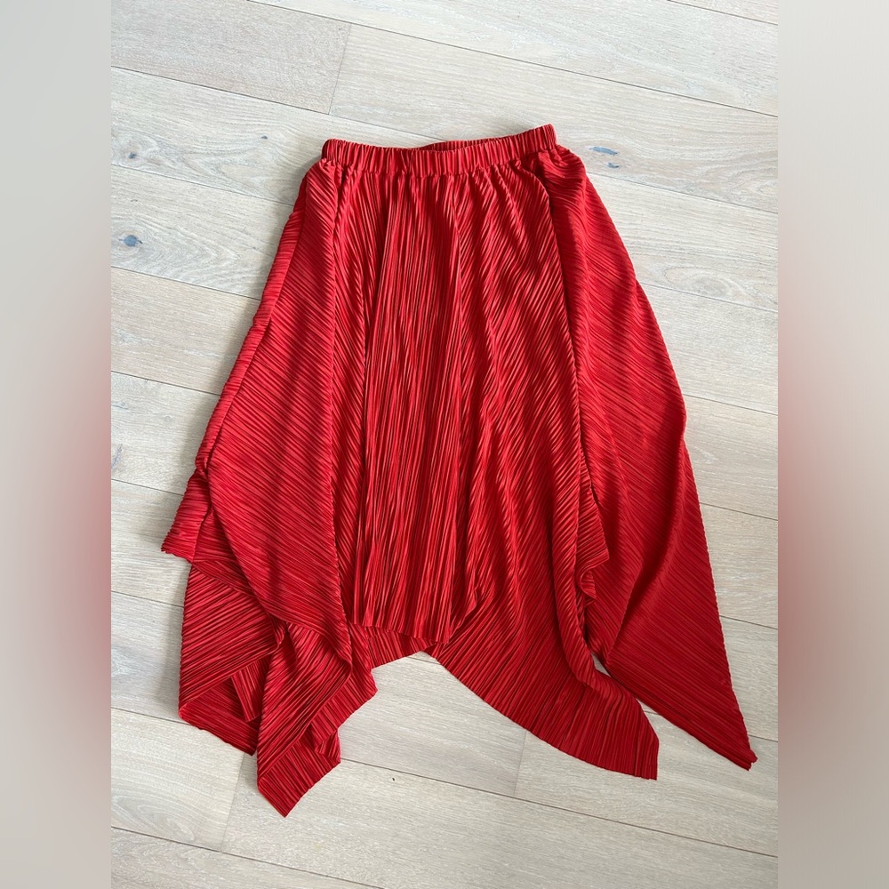 Anthropologie Sunday in Brooklyn Red Asymmetrical Skirt - Picture 4 of 6